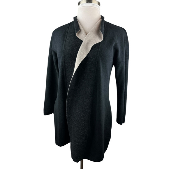 MM LaFleur O'Keeffe Sweater Cardigan Wool Silk Cashmere Duster XL *MISSING BELT* - Picture 4 of 16
